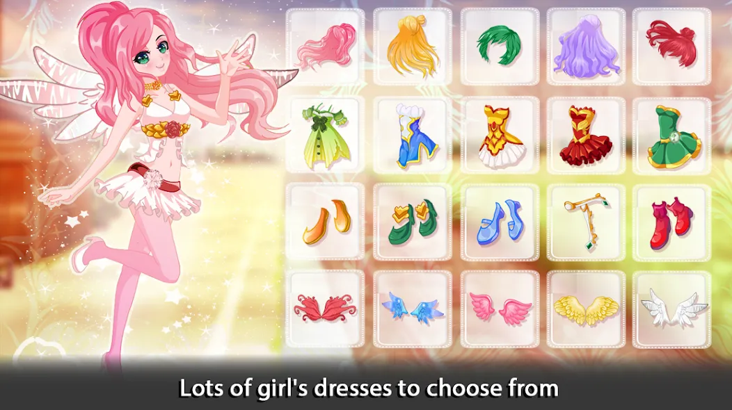 Взломанная Dress Up Angel Anime Girl Game  [МОД Много монет] — стабильная версия apk на Андроид screen 1