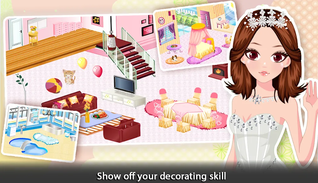 Взломанная Girl Doll House — Room Design  [МОД Меню] — последняя версия apk на Андроид screen 2