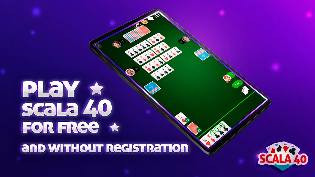 Скачать взломанную Scala 40 Online — Card Game (Скала 40 Онлайн)  [МОД Unlimited Money] — стабильная версия apk на Андроид screen 1