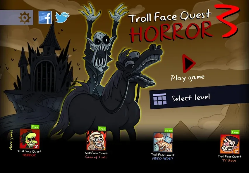 Взломанная Troll Face Quest: Horror 3 (Тролл Фейс Квест)  [МОД Меню] — стабильная версия apk на Андроид screen 1