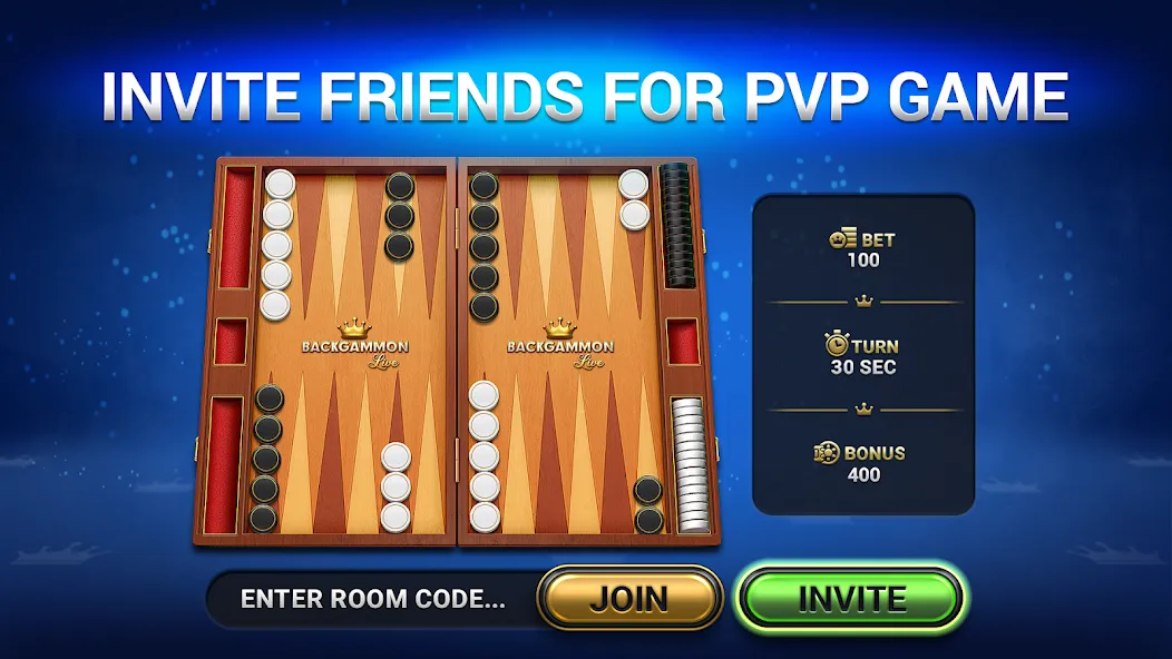 Скачать взломанную Backgammon Live — Online Games (Бэкгаммон Лайв)  [МОД Menu] — стабильная версия apk на Андроид screen 1