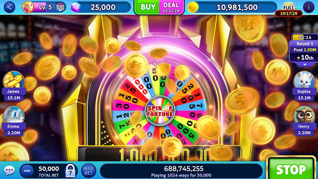 Взлом Jackpot Madness Slots Casino (Джекпотджой Слоты)  [МОД Все открыто] — последняя версия apk на Андроид screen 4