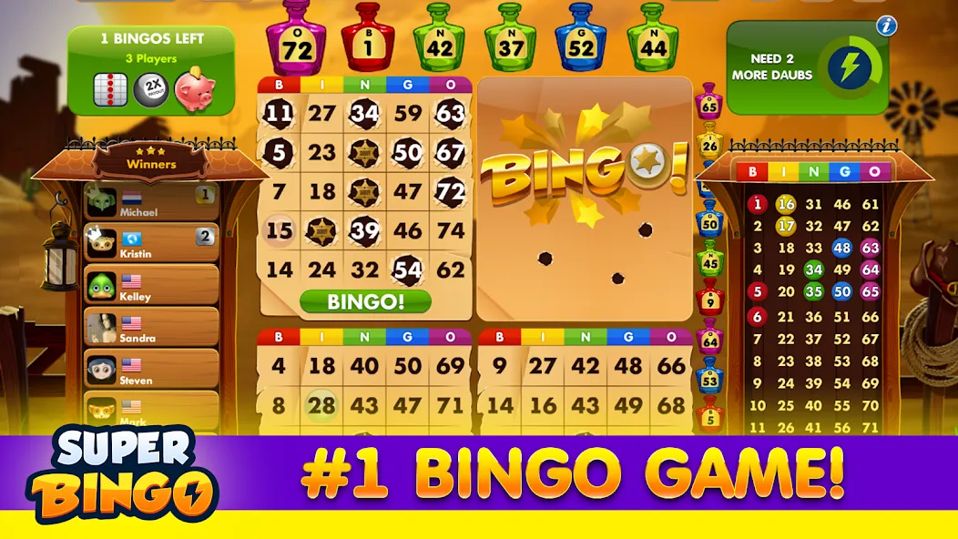 Скачать взломанную Super Bingo HD — Bingo Games (упер Бинго )  [МОД Menu] — полная версия apk на Андроид screen 4