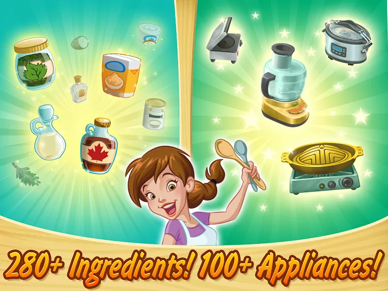 Взломанная Kitchen Scramble: Cooking Game (Китчен Скрэмбл)  [МОД Много денег] — последняя версия apk на Андроид screen 3