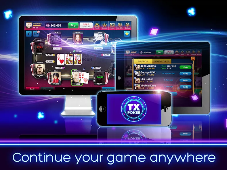 Взломанная TX Poker — Texas Holdem Poker  [МОД Меню] — полная версия apk на Андроид screen 5