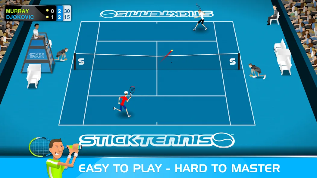 Взлом Stick Tennis (Стик Теннис)  [МОД Все открыто] — стабильная версия apk на Андроид screen 1