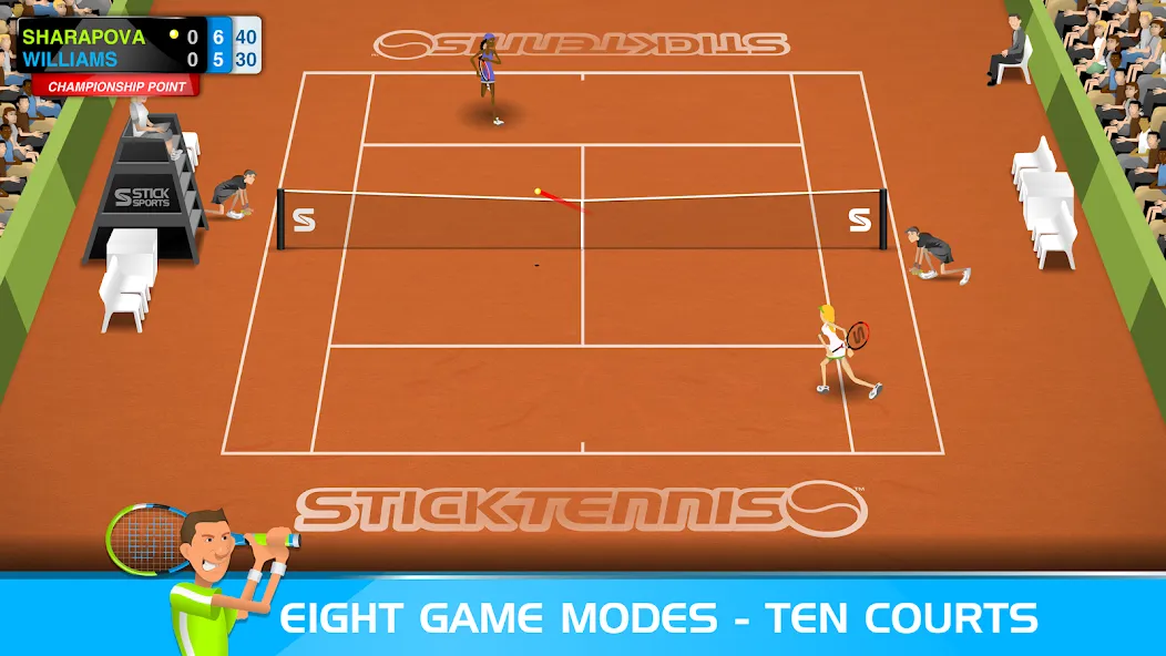 Взлом Stick Tennis (Стик Теннис)  [МОД Все открыто] — стабильная версия apk на Андроид screen 3