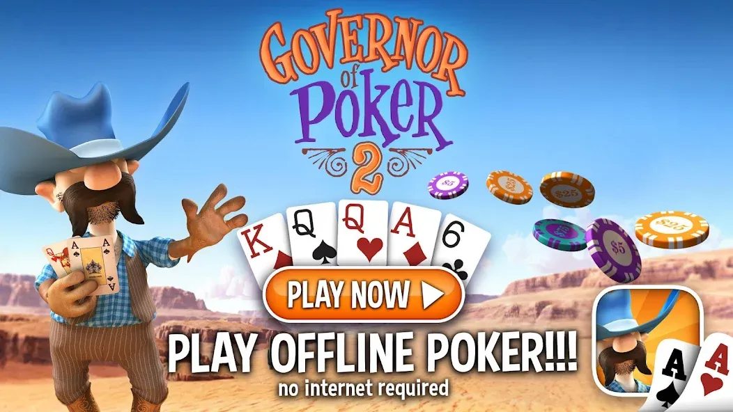 Взлом Governor of Poker 2 — Offline  [МОД Много монет] — стабильная версия apk на Андроид screen 1