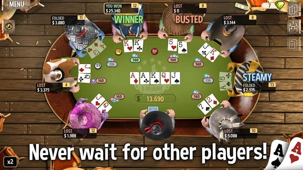 Взлом Governor of Poker 2 — Offline  [МОД Много монет] — стабильная версия apk на Андроид screen 2