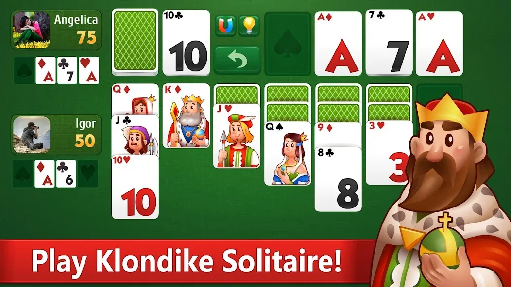 Взломанная Klondike Solitaire card game  [МОД Бесконечные деньги] — стабильная версия apk на Андроид screen 1