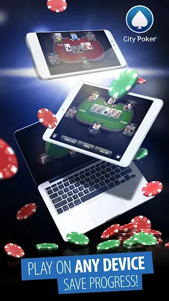 Скачать взломанную City Poker: Holdem, Omaha (Сити Покер)  [МОД Много денег] — последняя версия apk на Андроид screen 3