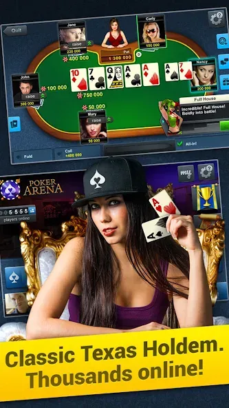 Скачать взлом Poker Arena: texas holdem game (Покер Арена)  [МОД Menu] — полная версия apk на Андроид screen 1