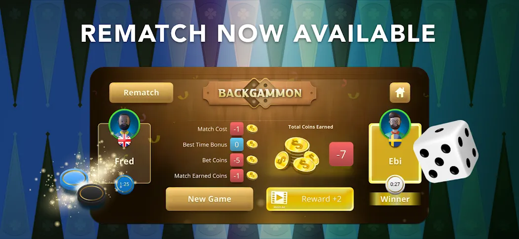 Взлом Backgammon Classic + Online  [МОД Unlimited Money] — последняя версия apk на Андроид screen 1