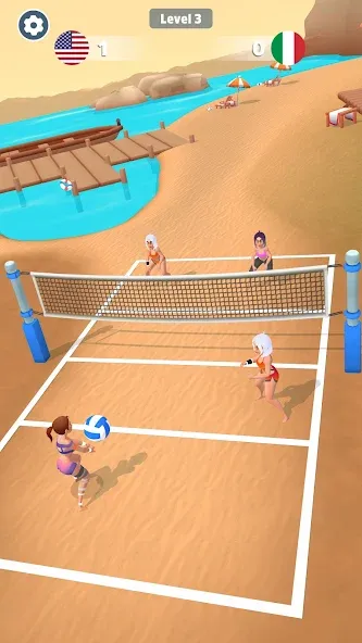 Скачать взлом Beach Volleyball Game (Бичволлейбол игра)  [МОД Unlocked] — последняя версия apk на Андроид screen 2