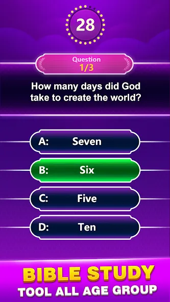 Взломанная Bible Trivia — Word Quiz Game (Библейская викторина)  [МОД Бесконечные деньги] — стабильная версия apk на Андроид screen 1