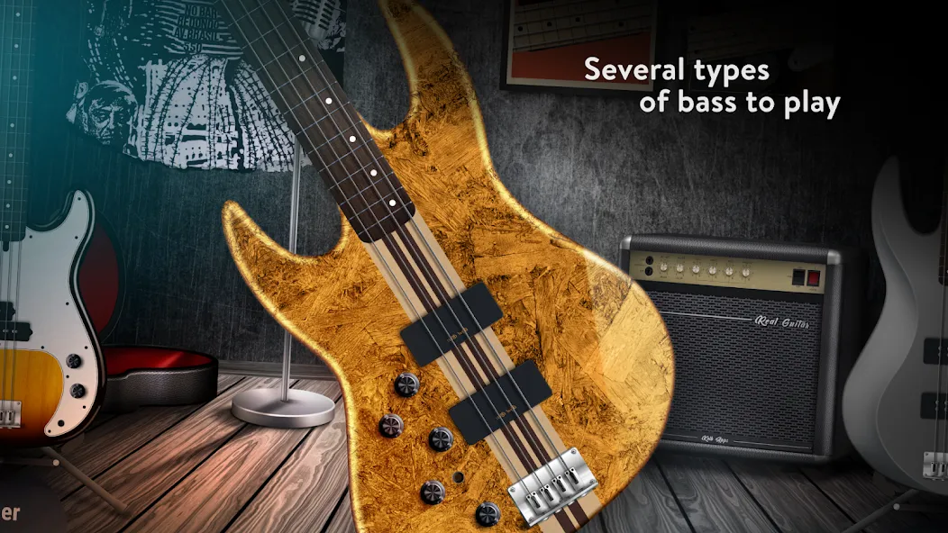 Взлом Real Bass: bass guitar (Риал Басс)  [МОД Все открыто] — последняя версия apk на Андроид screen 3