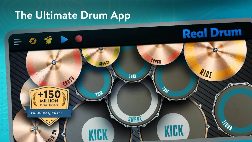 Взломанная Real Drum: electronic drums (Риал драм)  [МОД Меню] — полная версия apk на Андроид screen 1