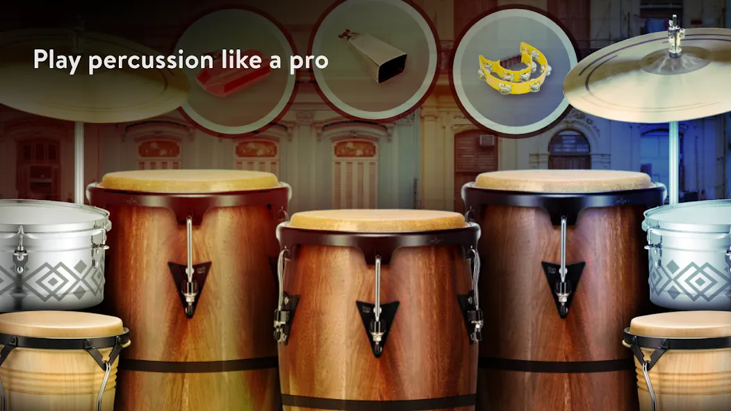 Взломанная Real Percussion: instruments (Реал Перкуссион)  [МОД Все открыто] — последняя версия apk на Андроид screen 1