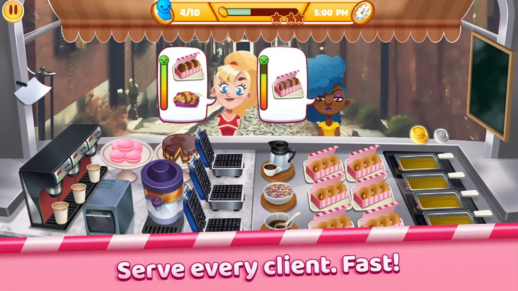 Взломанная Boston Donut Truck: Food Game (Бостонский Донат Трак)  [МОД Mega Pack] — полная версия apk на Андроид screen 2