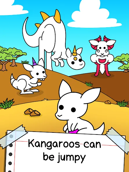 Скачать взломанную Kangaroo Evolution: Simulator (Кенгуру Эволюция)  [МОД Mega Pack] — стабильная версия apk на Андроид screen 5