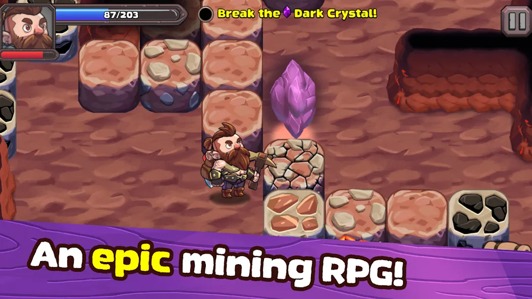 Скачать взломанную Mine Quest 2: RPG Mining Game (Мине Квест 2)  [МОД Бесконечные монеты] — стабильная версия apk на Андроид screen 1