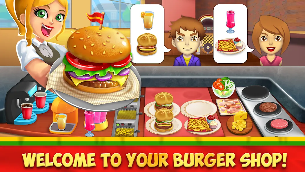 Взломанная My Burger Shop 2: Food Game (Мой Бургер Шоп 2)  [МОД Много монет] — стабильная версия apk на Андроид screen 1