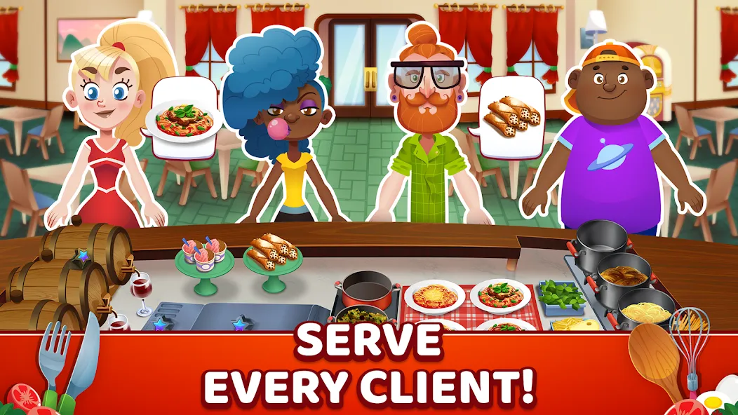 Скачать взломанную My Pasta Shop: Cooking Game (Мой Паста Шоп)  [МОД Mega Pack] — стабильная версия apk на Андроид screen 2