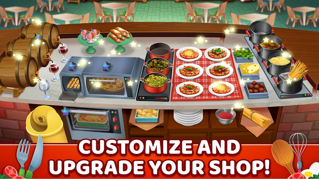 Скачать взломанную My Pasta Shop: Cooking Game (Мой Паста Шоп)  [МОД Mega Pack] — стабильная версия apk на Андроид screen 4