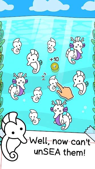 Взломанная Seahorse Evolution: Sea Mutant (Сиходеволюция)  [МОД Все открыто] — последняя версия apk на Андроид screen 2