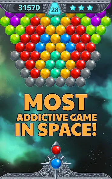 Взломанная Bubble Shooter Space (Бубль шутер спейс)  [МОД Бесконечные монеты] — последняя версия apk на Андроид screen 2