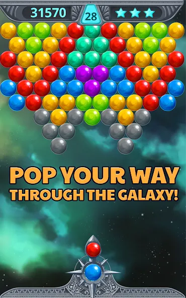 Взломанная Bubble Shooter Space (Бубль шутер спейс)  [МОД Бесконечные монеты] — последняя версия apk на Андроид screen 3