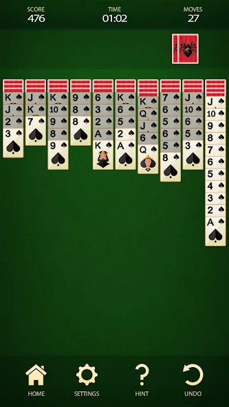 Взломанная Spider Solitaire: Card Game (Спайдер Солитер)  [МОД Все открыто] — полная версия apk на Андроид screen 2