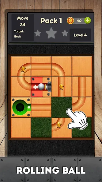 Взломанная Rolling ball — slide puzzle  [МОД Unlimited Money] — полная версия apk на Андроид screen 1