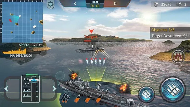 Взломанная Warship Attack 3D  [МОД Бесконечные монеты] — последняя версия apk на Андроид screen 2