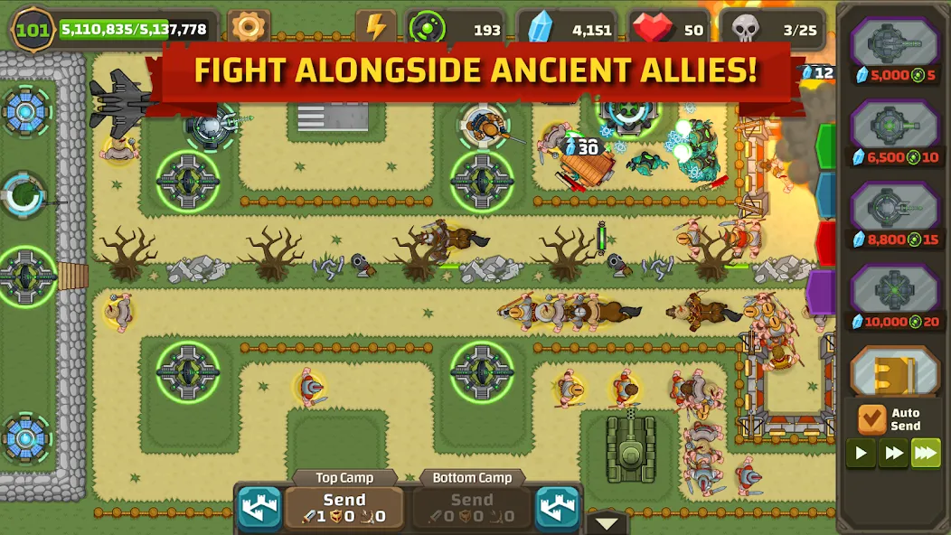 Скачать взломанную Ancient Allies Tower Defense (Аншент Эллайес Тауэр Дефенс)  [МОД Много монет] — стабильная версия apk на Андроид screen 4