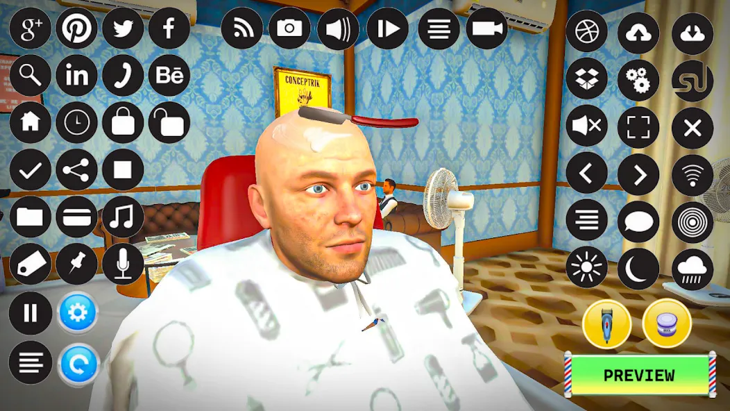 Скачать взломанную Barber Shop Hair Cut Sim Games (Барбершоп игры на подстригание волос)  [МОД Menu] — полная версия apk на Андроид screen 1