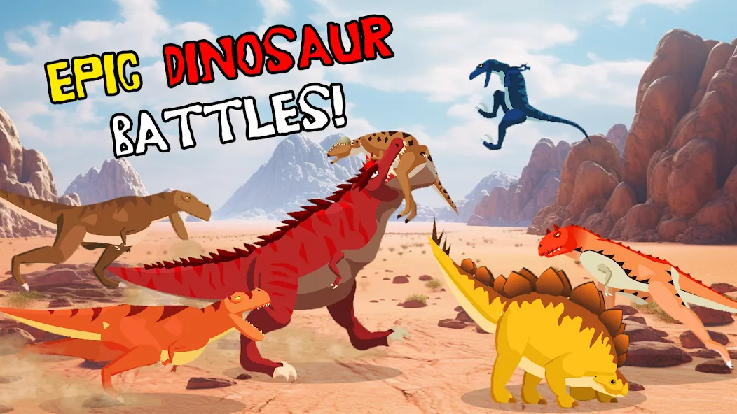 Взломанная T-Rex Fights Dinosaurs  [МОД Бесконечные монеты] — последняя версия apk на Андроид screen 1