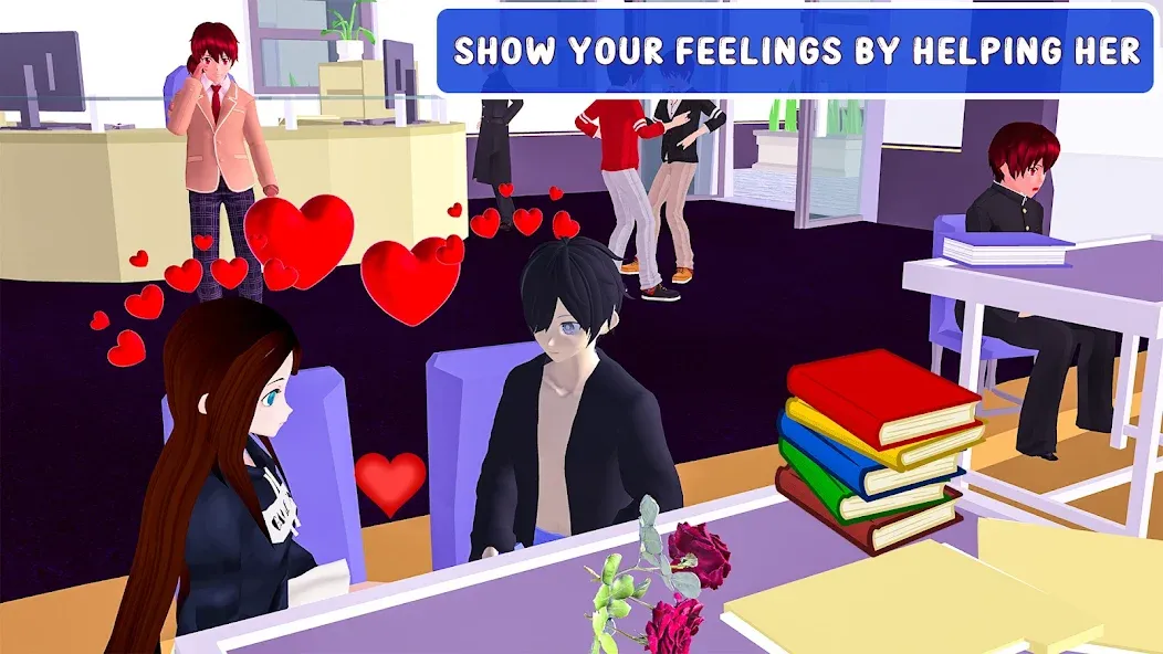 Скачать взломанную Anime High School Love Story  [МОД Меню] — полная версия apk на Андроид screen 2