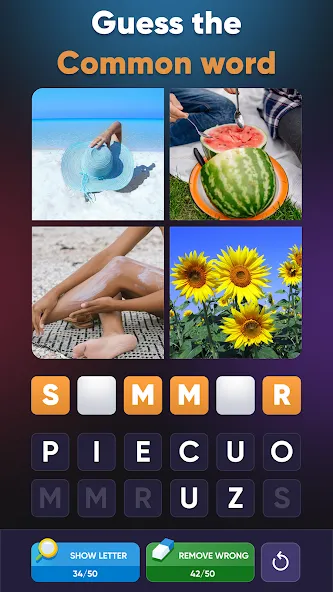 Взломанная 4 Pics 1 Word: Guessing Games  [МОД Бесконечные монеты] — стабильная версия apk на Андроид screen 1