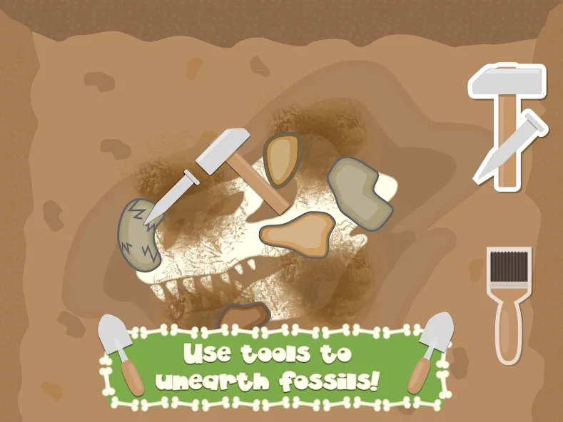 Взломанная Dino Fossil Dig — Jurassic Adv (Дино Фоссил Диг)  [МОД Много монет] — последняя версия apk на Андроид screen 3