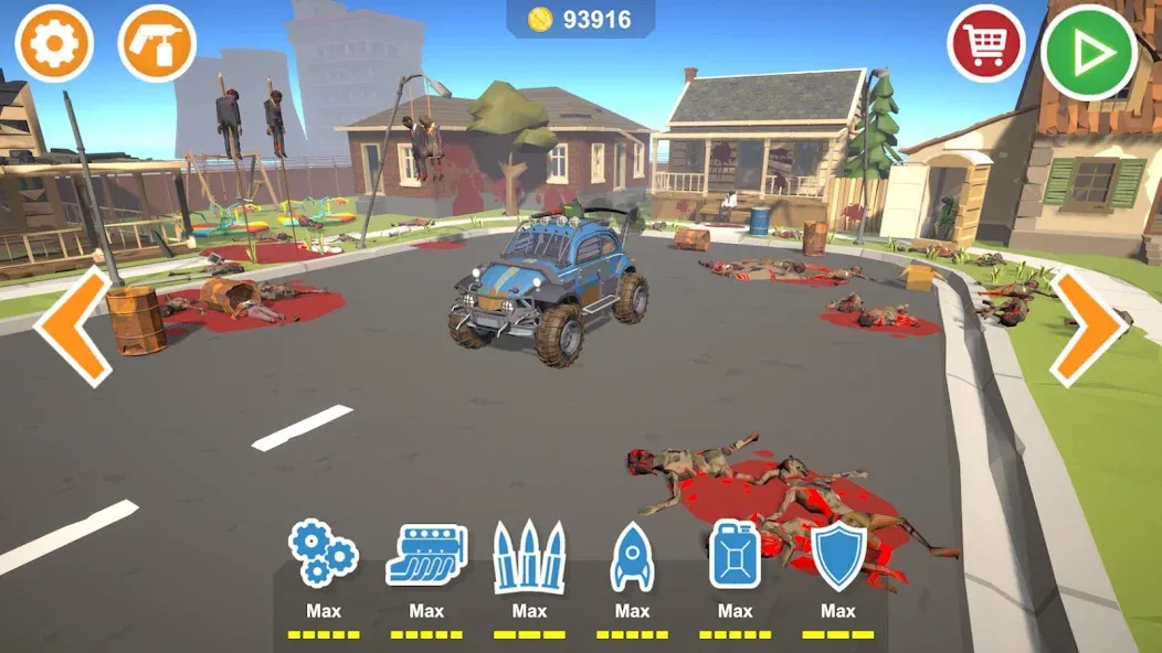 Скачать взломанную Zombie Cars Crush: Racing Die (Зомби Карс)  [МОД Все открыто] — последняя версия apk на Андроид screen 1