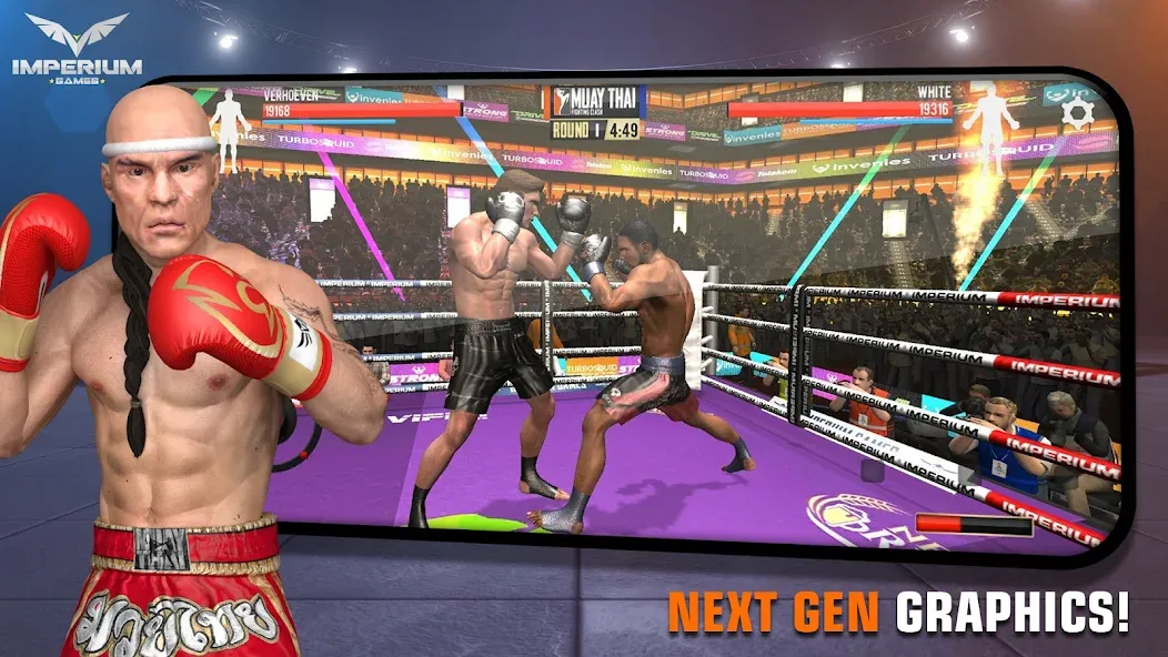 Скачать взломанную Muay Thai 2 — Fighting Clash (Муай Тай 2)  [МОД Mega Pack] — последняя версия apk на Андроид screen 1