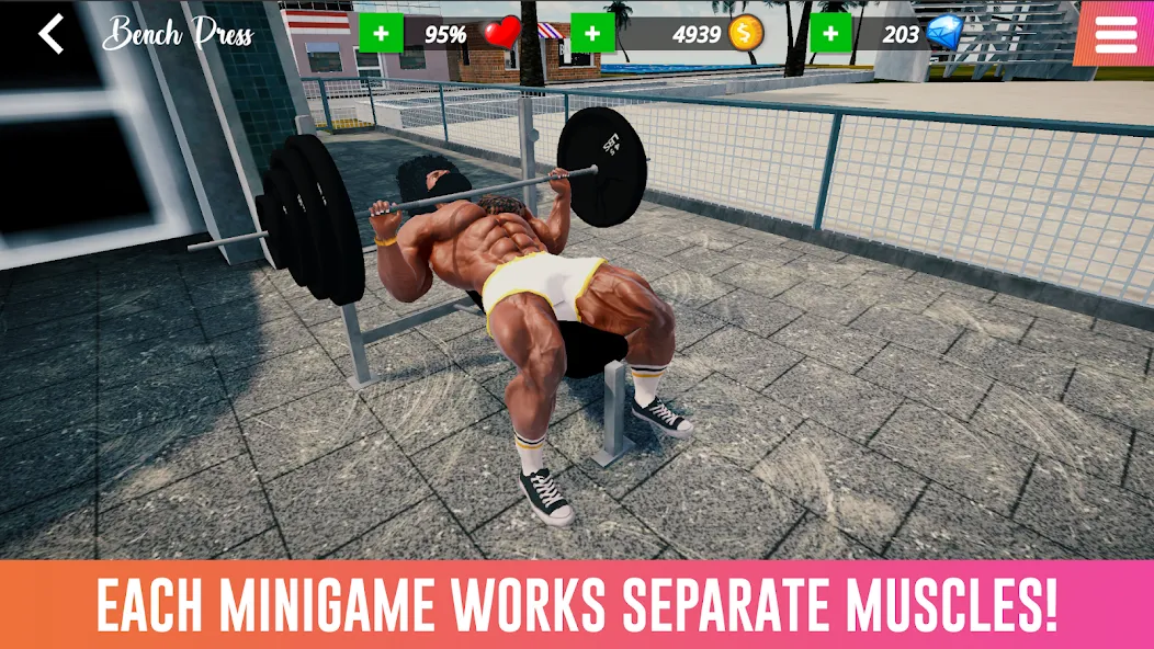 Скачать взломанную Iron Muscle IV — GYM simulator (Айрон Масл АйВи)  [МОД Много денег] — полная версия apk на Андроид screen 3