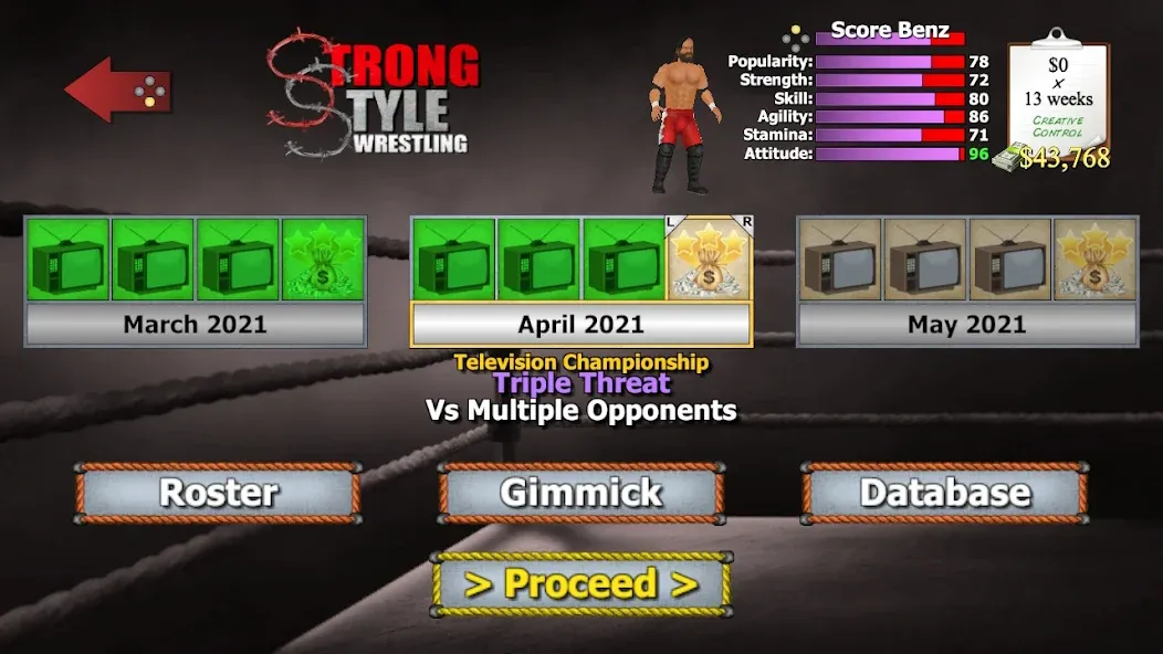 Взломанная Wrestling Empire (Рестлинг Импайр)  [МОД Меню] — последняя версия apk на Андроид screen 3