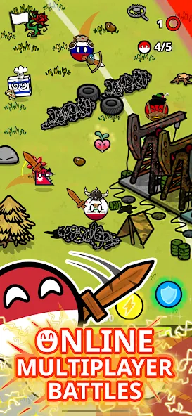 Взломанная Countryball Potato Mayhem (Кантрибол Потето Мейхем)  [МОД Menu] — стабильная версия apk на Андроид screen 1