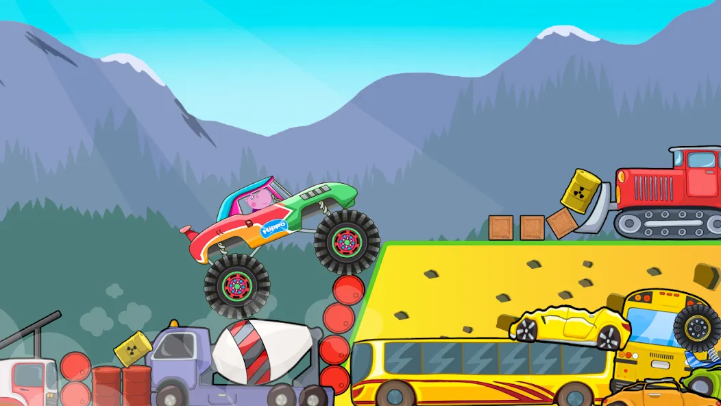 Скачать взломанную Kids Monster Truck Racing Game  [МОД Меню] — последняя версия apk на Андроид screen 2