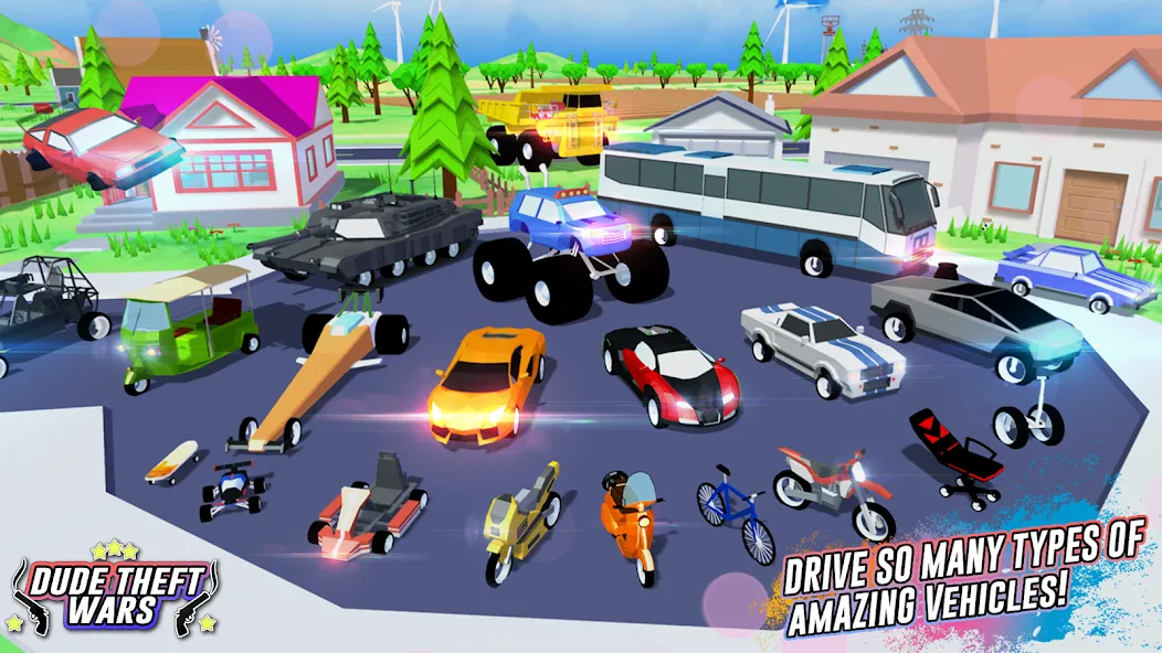 Взлом Dude Theft Wars Shooting Games (Дуд Тефт Варс)  [МОД Mega Pack] — полная версия apk на Андроид screen 3