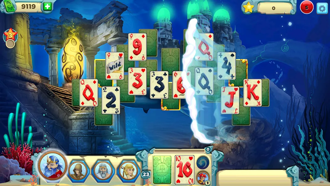 Взломанная Solitaire Atlantis (олитэр Атлантис)  [МОД Все открыто] — стабильная версия apk на Андроид screen 2