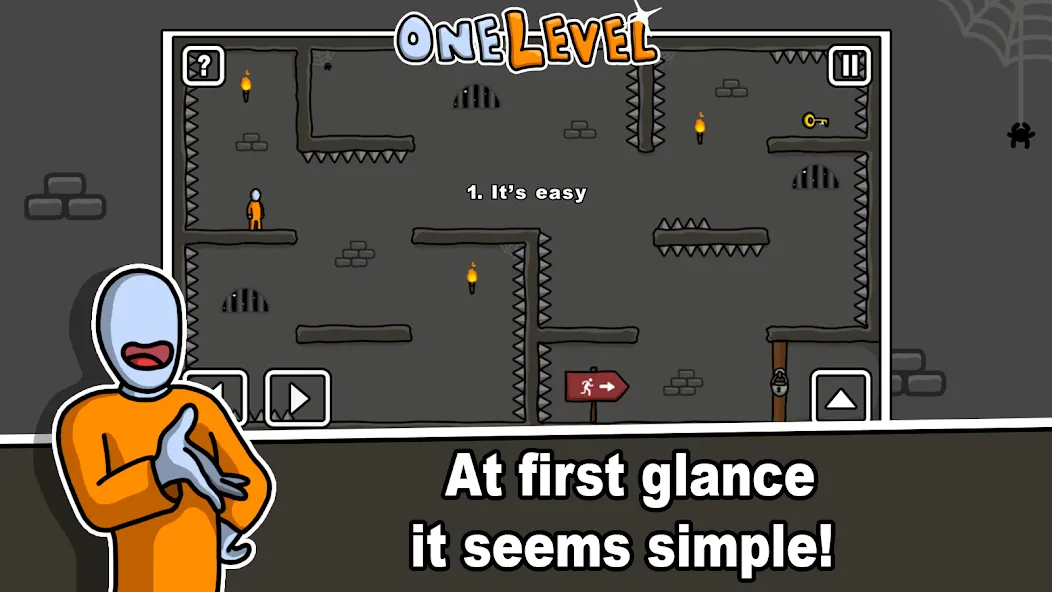 Взлом One Level: Stickman Jailbreak (Уан Левел)  [МОД Много монет] — полная версия apk на Андроид screen 1