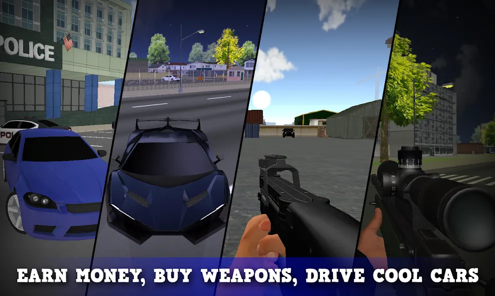 Взломанная Justice Rivals 3 Cops&Robbers  [МОД Много монет] — последняя версия apk на Андроид screen 3